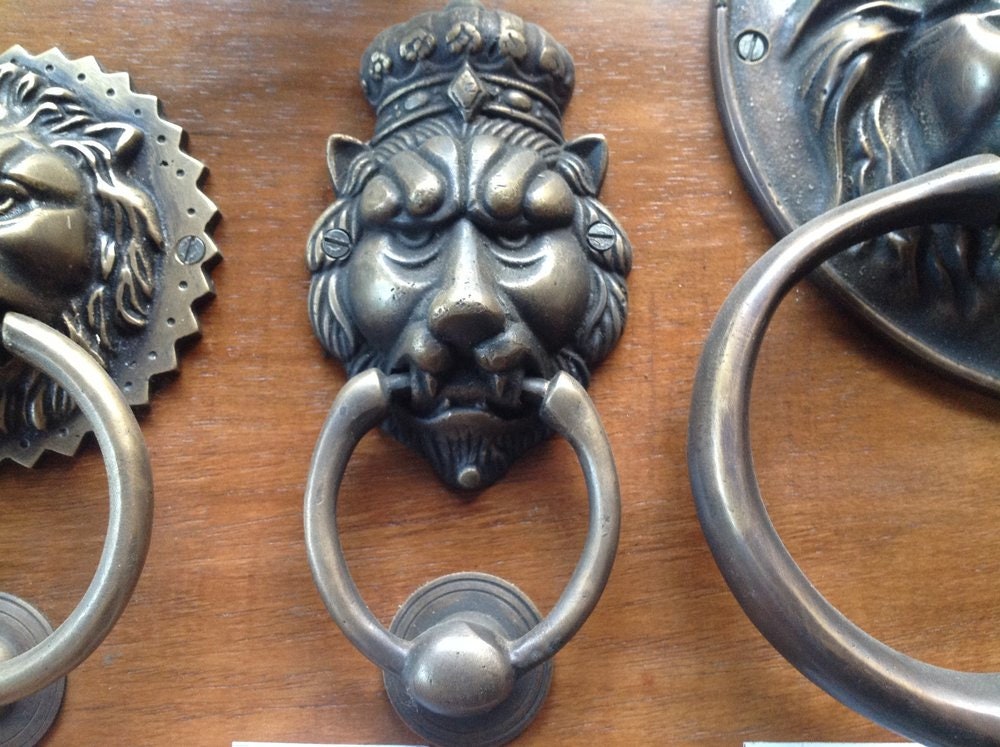 6.22" inches Solid Brass Lion King Head Front Door Knocker | Brass door banger | Door Hanger Decor