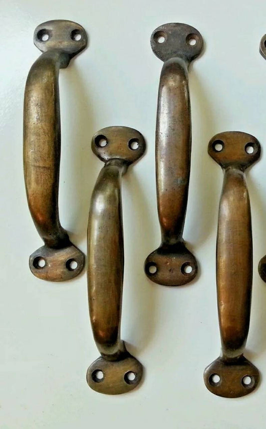 5.5" Inches Lot of 4 pieces Solid Brass Antique Style Large Strong File Cabinet Handle, Trunk Handle, Gate Handle, Kitchen Drawer Pull