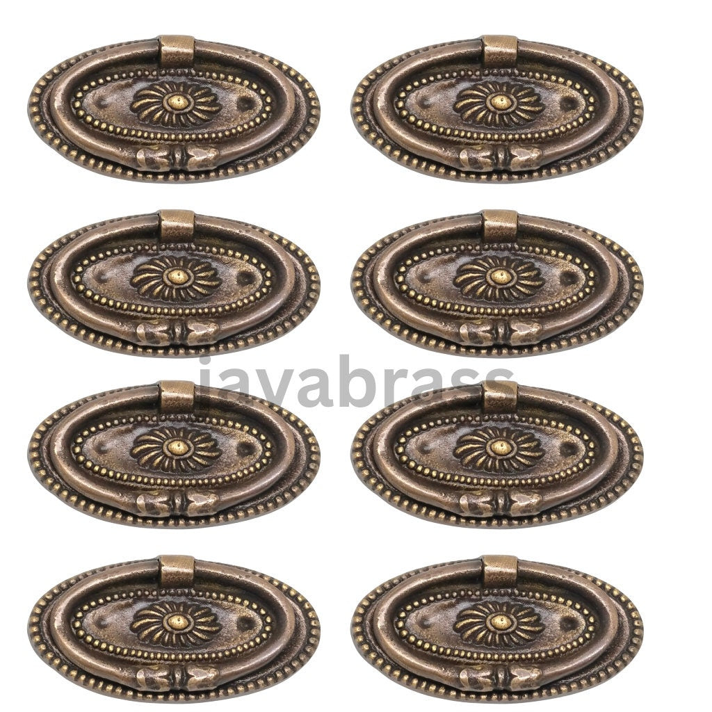 Lot of 8pieces Diameter 8cm Big Oval Merry Handles Pull Knob Kitchen Cast Solid Bras | grab cabinet handle door bin pulls