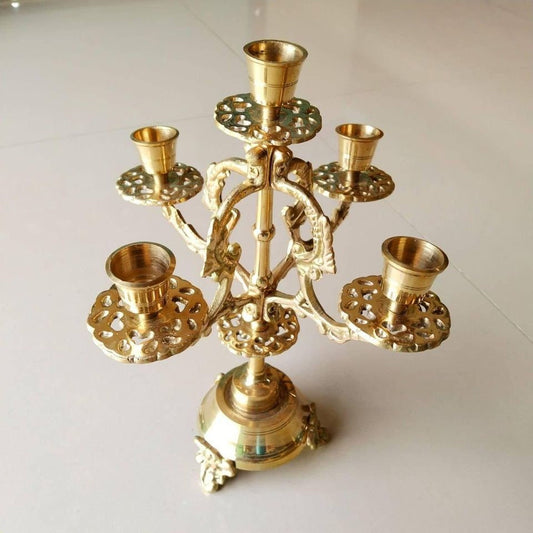 AMAZING 5 Holes Brass Candle Holder