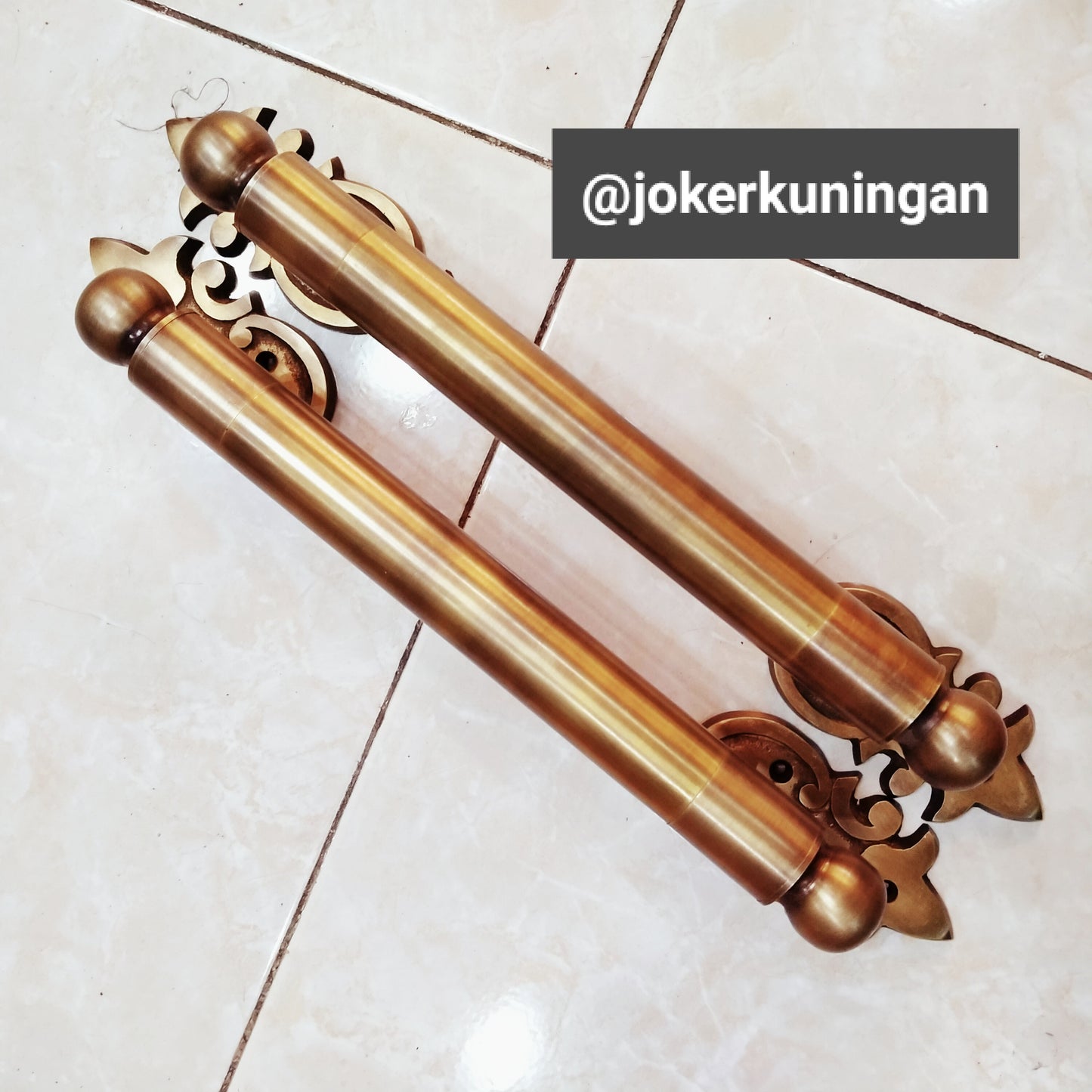 13.40" inches Set 2 pcs Vintage Western Retro Entry Door Handle Hardware Cabinet Brass Door Handle Pulls