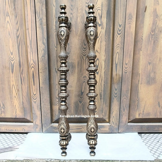 80cm PAIR Main Entry GADA VASE brass door handle / Brass door pull with Express Shiping