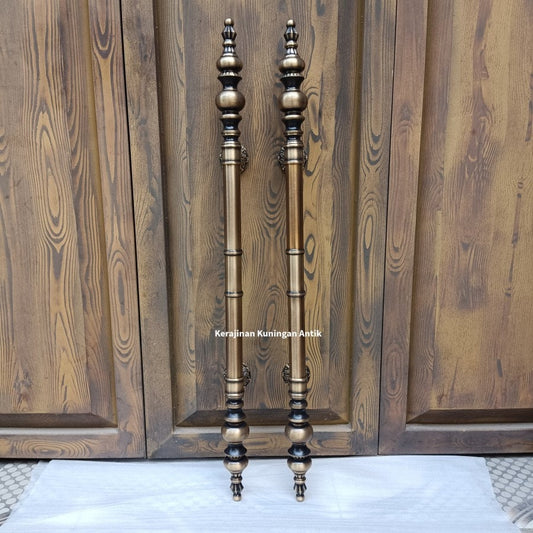 36" Inches Pair Very Long Pair main entry CROWN STYLE door pull handle for front door solid Brass | Brass door pull | brass door handle