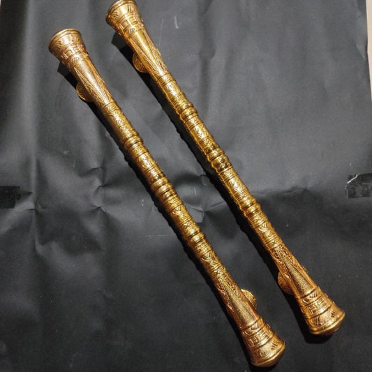 30" inches of 2 Pieces Vintage BIG Egypt Carved Solid Brass Classic Victorian Door Handle With Express Shiping