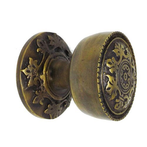 2.4 Inches Lot of 2 pcs Antique Carved Brass Door Knob Antique Brass Door Pull Antique Brass Door Handle
