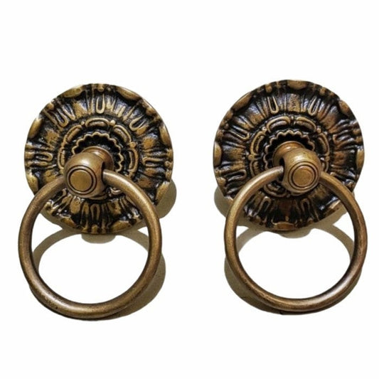3.54" Inches 2 pcs Vintage Antique Cabinet Door Drawer Round Pull Handle KNOB GBY 016