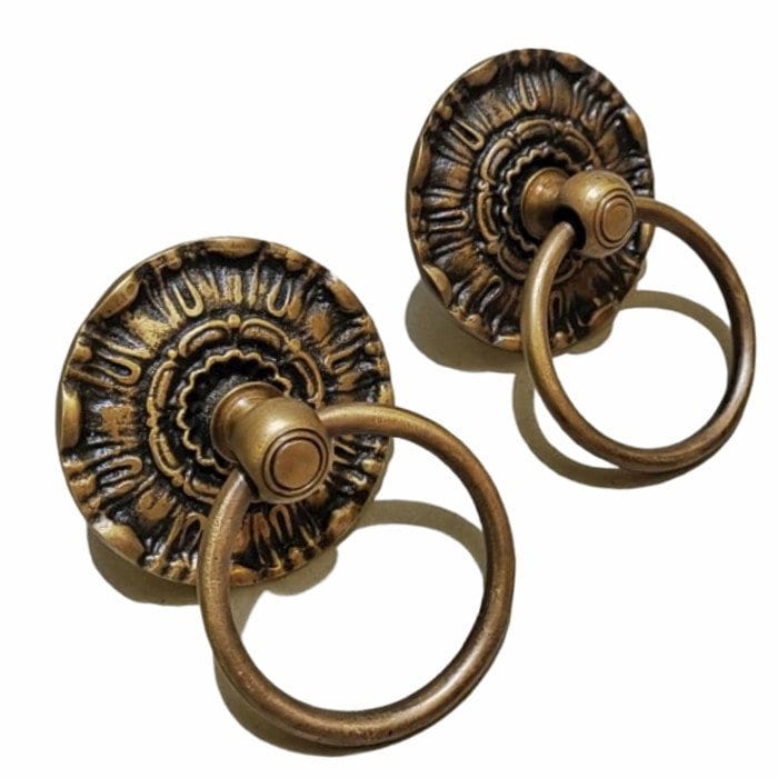 3.54" Inches 2 pcs Vintage Antique Cabinet Door Drawer Round Pull Handle KNOB GBY 016