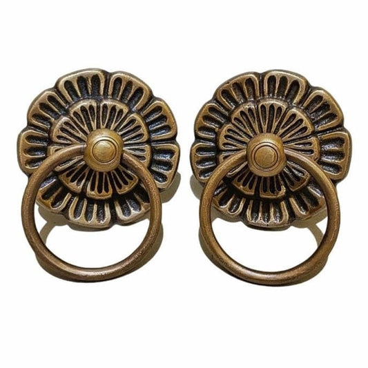 3.54" Inches 2 pcs Vintage Antique Cabinet Door Drawer Round Pull Handle KNOB GBY 013