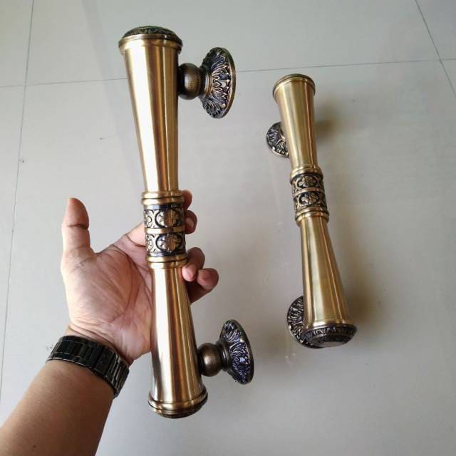 Pair vintage plain godo Main Entry Brass Door Handle | Antique Brass door pull With Express Shiping