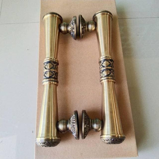 Pair vintage plain godo Main Entry Brass Door Handle | Antique Brass door pull With Express Shiping