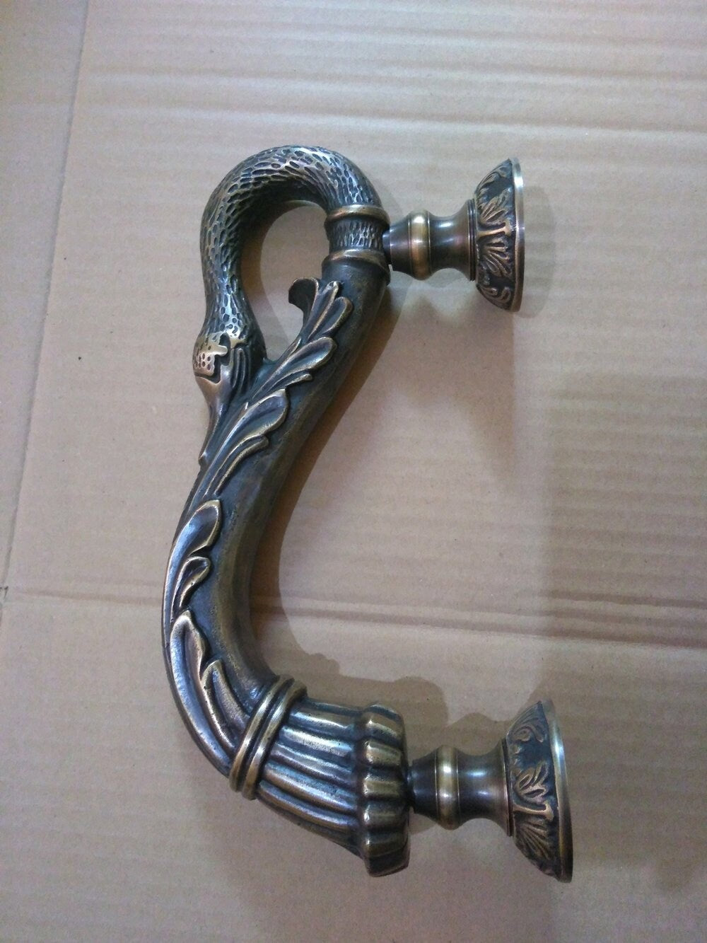 10.62" inches Pair Main Entry Vintage large Solid Brass Swan Retro Entry Door Handle Hardware With Express Shiping