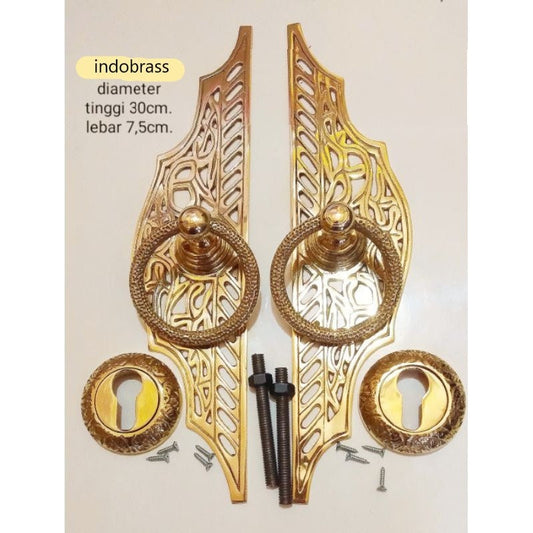 Set of Vintage Classic Elegant Main Entry Door Pull Handle Solid Brass Home Decor Free Brass Key Holes