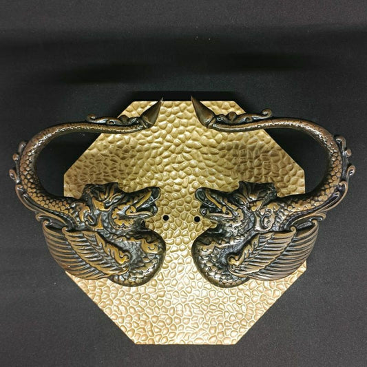 Pair Vintage Main entry Dragon Brass Door Handle  | Dragon Brass Door Pull | Brass Door Handle