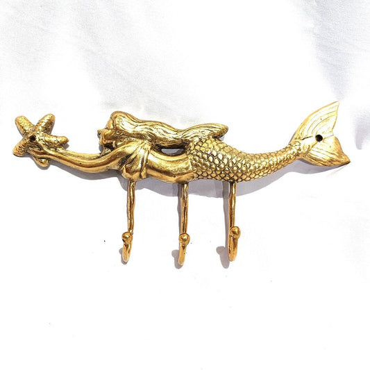 Vintage Mermaid Brass Hook Antique Gold Brass Hook