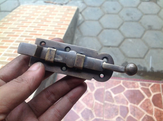Lot of 2 pcs Vintage Antique Solid Brass Country Western LATCH HOOK Solid BRASS Joint Gate Door Lock