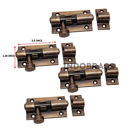 2.5 Inches Lot 4 Pieces Vintage Antique Solid Brass Gate Door Latch Slot Antique Solid Brass Door Safe Latch