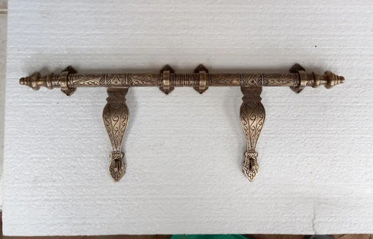 Solid Brass Sliding Door Latch 17’’ - Handmade Etched Door Bolt