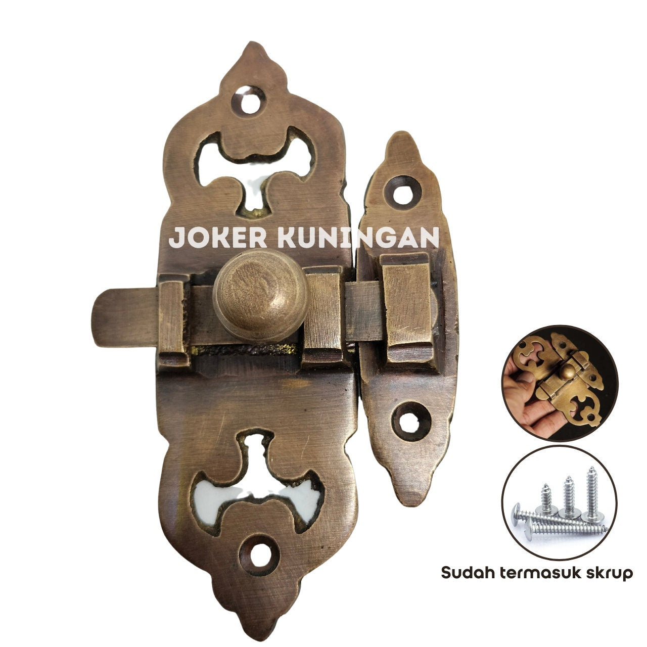Lot of 6 pcs Solid Brass Classic LATCH Lock Slot Dark Brown Finish Brass Fast Lock Door