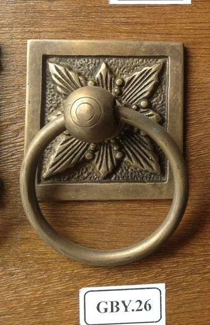 2.75 Inches Lot of 2 pcs Vintage Square Brass Antique Cabinet Handle Knob pulls Brass door pull GBY 026