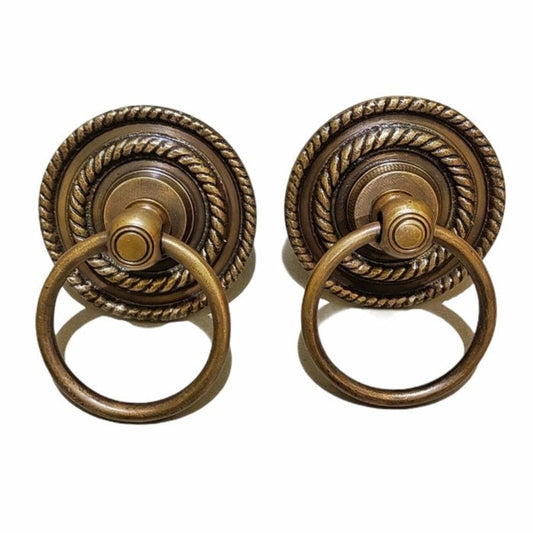 4.72" Inches 2 pcs Vintage Rope Antique Brass door pull GBY 092