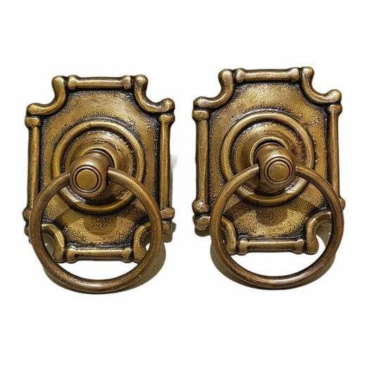 Lot of 2 pcs Vintage Square Brass Antique Cabinet Handle Knob pulls Brass door pull GBY 025
