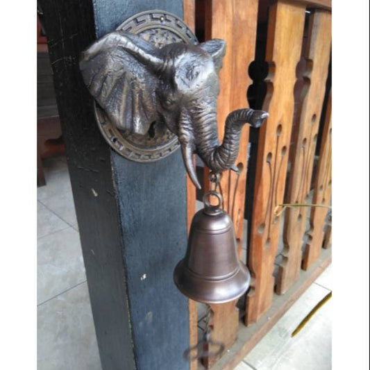 Vintage Antique Elephant Animal Head Brass DoorBell - Head Elephant Brass Doorbell With Express Shiping