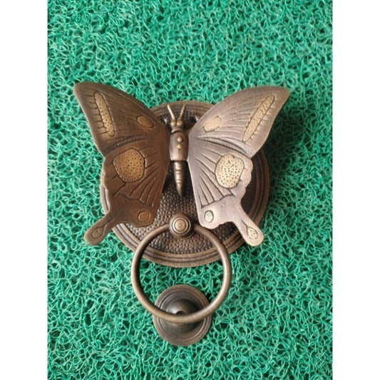 VINTAGE BUTTERFLY Door Knocker Detailed ANTIQUE Solid Brass | Brass door banger