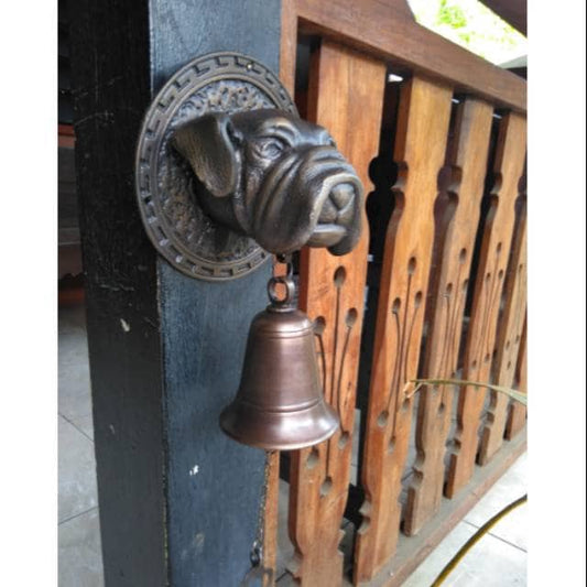 Vintage Antique Buldog Animal Head Brass DoorBell - Head Buldog Brass Doorbell With Express Shiping