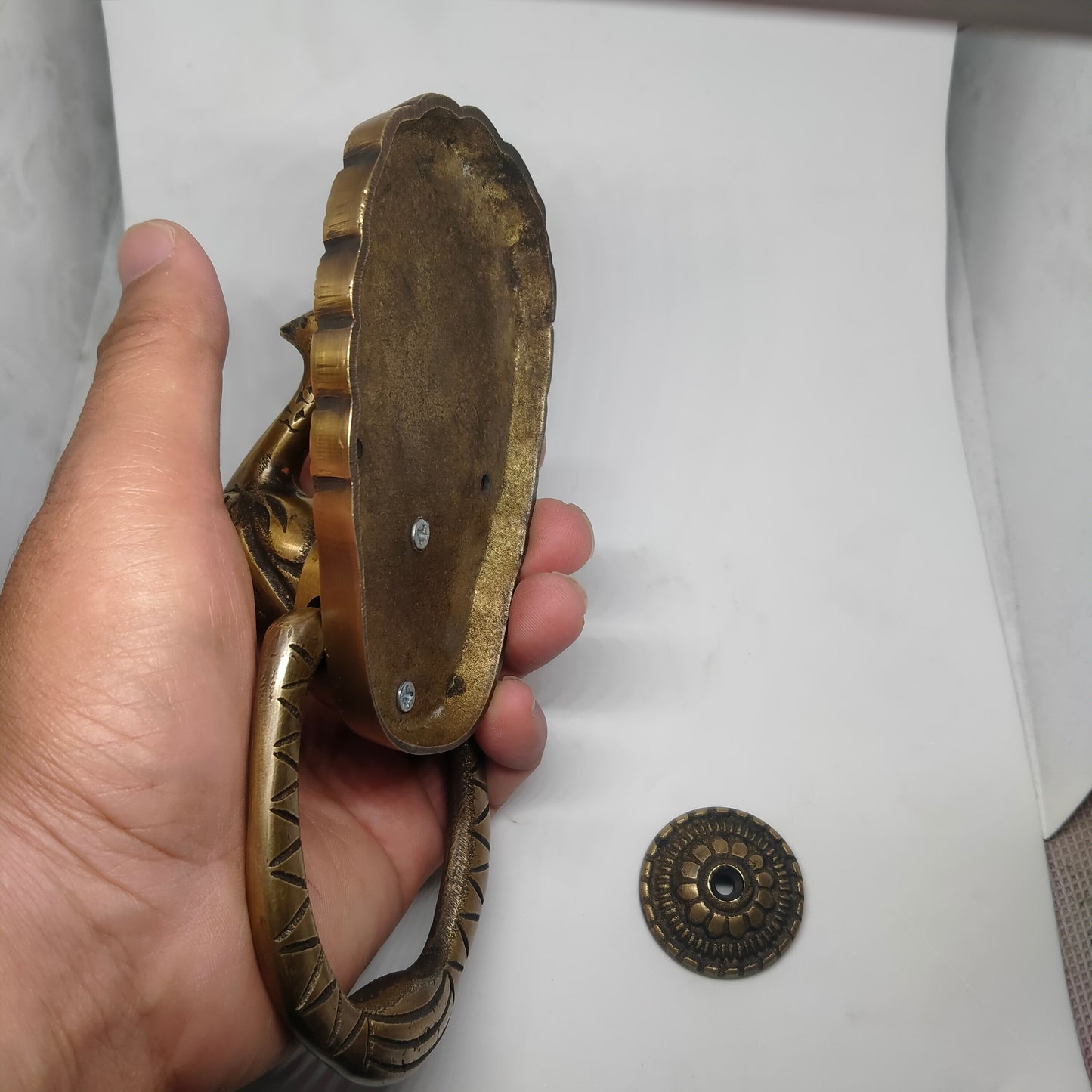 Solid Brass Door Knocker peacock 17cm | Peacock Brass door bell | Brass front door banger