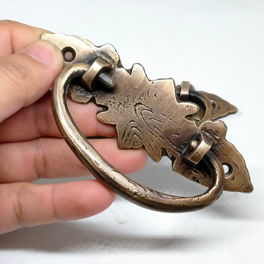 11cm Lot Of 8pieces Leaf Handles Pull Knob Kitchen Cast Solid Bras | grab cabinet handle door bin pulls
