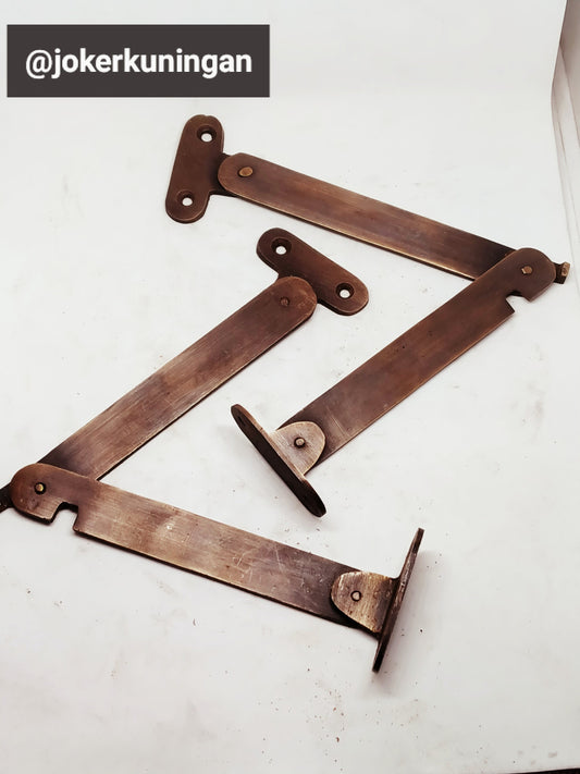 2 Pcs 10 Inches Antique Solid Brass Window Stay