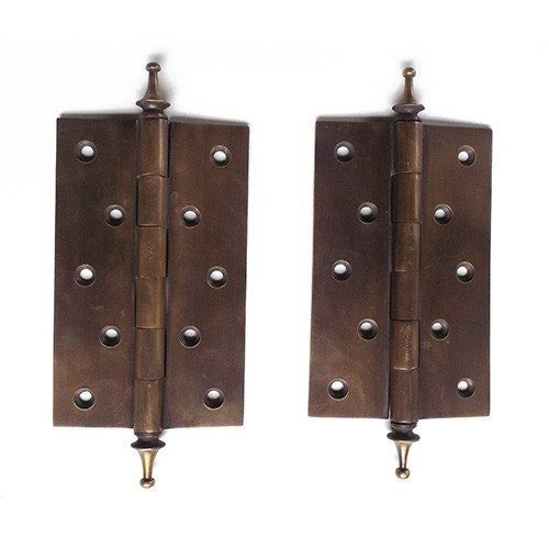 5.00" inches Set of 2 Solid Bras Door Hinges, Gate Hinges, Barn Door Hinges