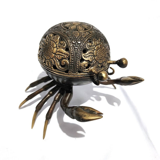 1 Crab Brass Candle Holder - Gold Brass Crab detailed sculpture for Table Decor