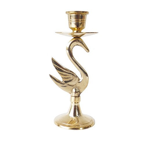 1 Holes Swan Brass Candle Holder