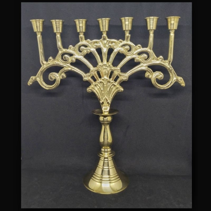 Amazing 7 Holes Flat Solid Brass Candle Holder