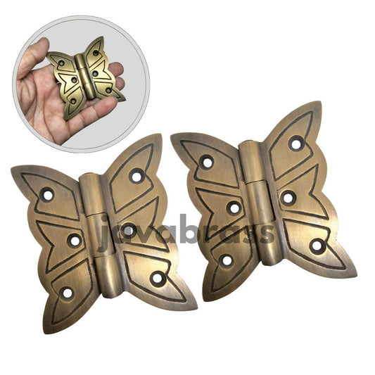 Lot Of 2Pieces Solid Brass Butterfly Hinge Vintage Cabinet Door Hinges