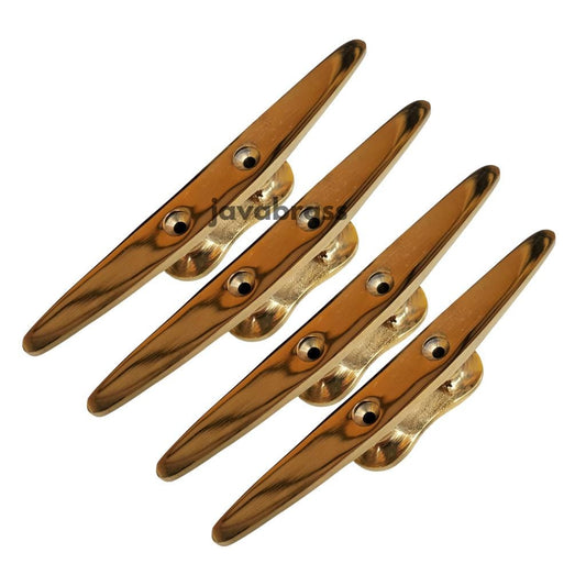 5.51" Lot 4 pcs Solid brass boat cleats Hooks | Retro Brass nautical Boat Cleats Strong Wall hook Decor