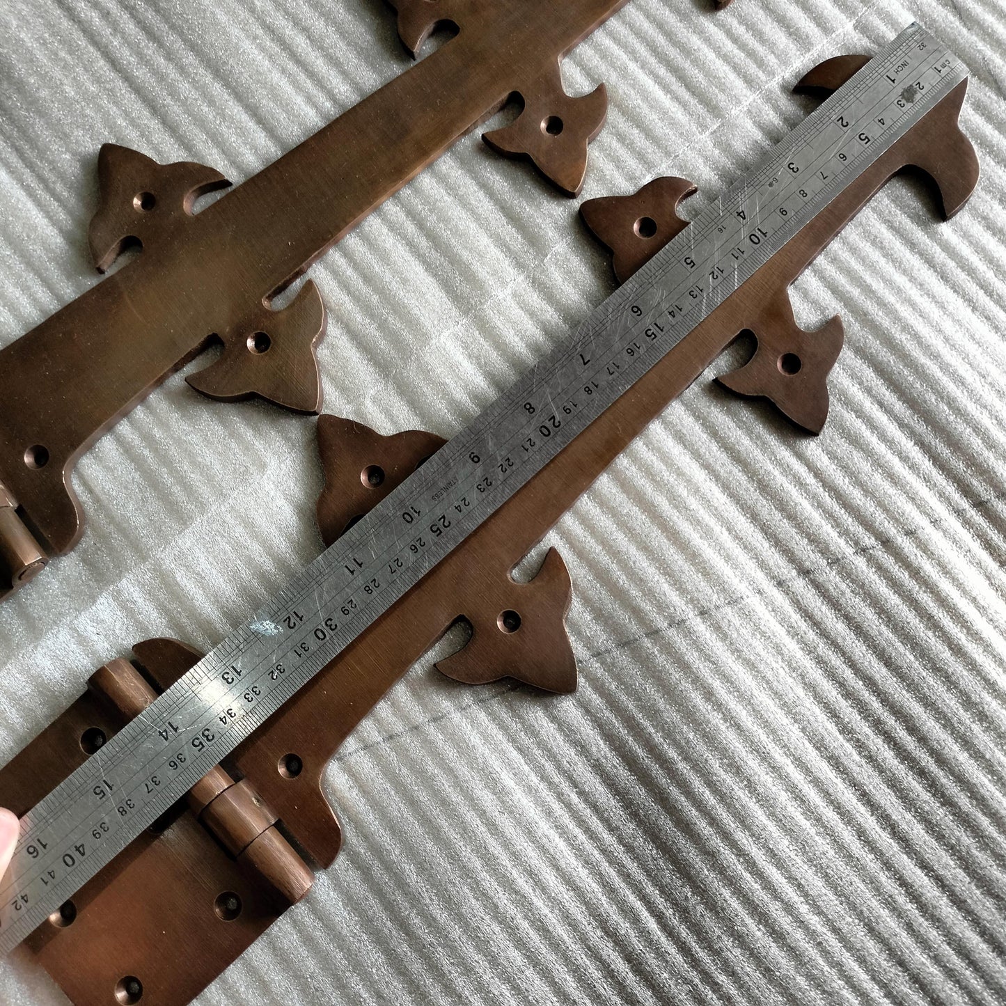 1Pair(2Pcs) 14" inch Pair Vintage Old Anchor Motif  Solid Brass Hinges Door Hinge