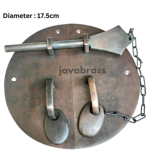 6.8" 1set Solid Brass Retro Round Latch With Ring Pull Western Door Latch Lock