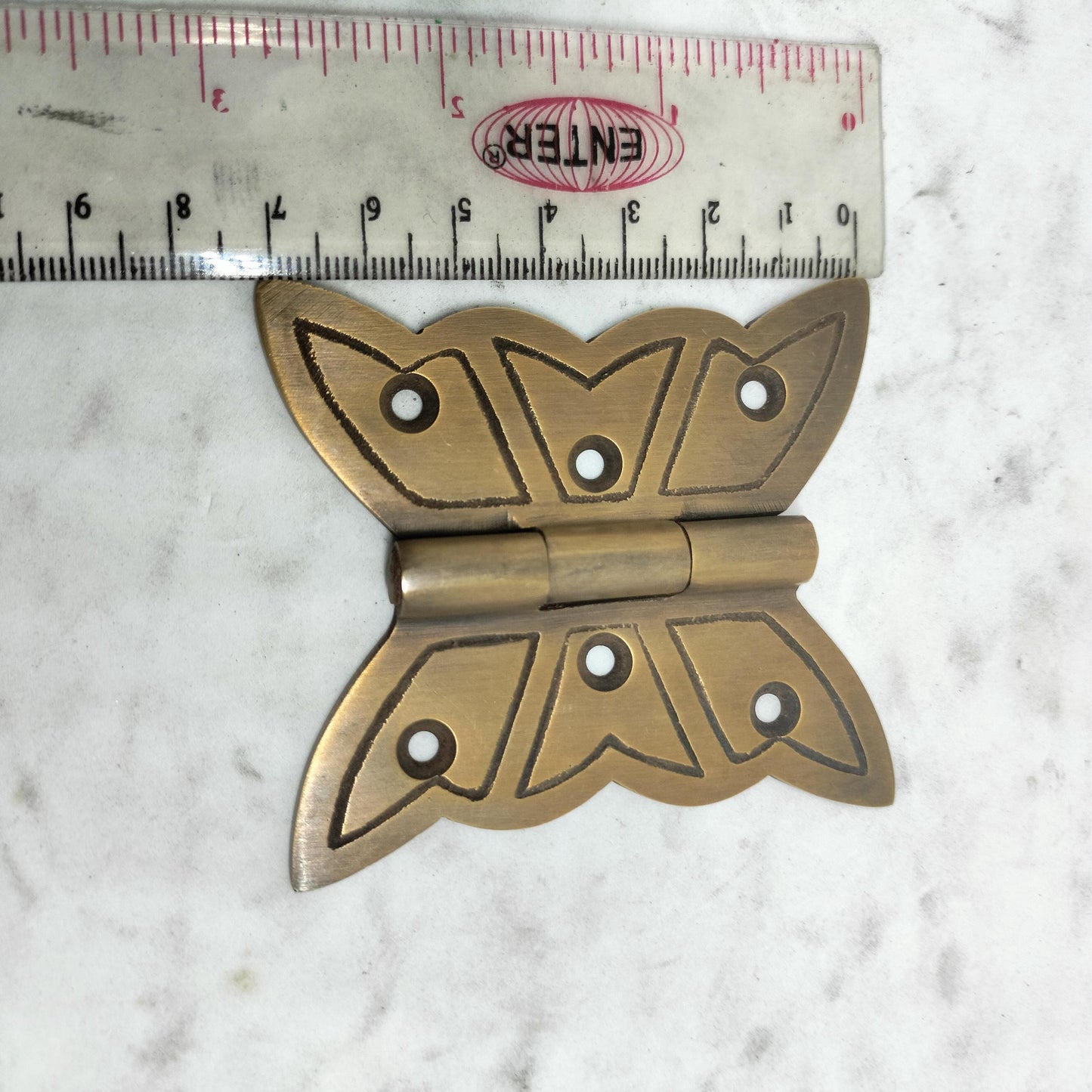 Lot Of 2Pieces Solid Brass Butterfly Hinge Vintage Cabinet Door Hinges