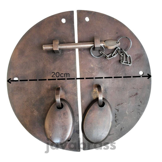 7.9" Solid Brass Retro Round Latch With Ring Pull Western Door Latch Lock