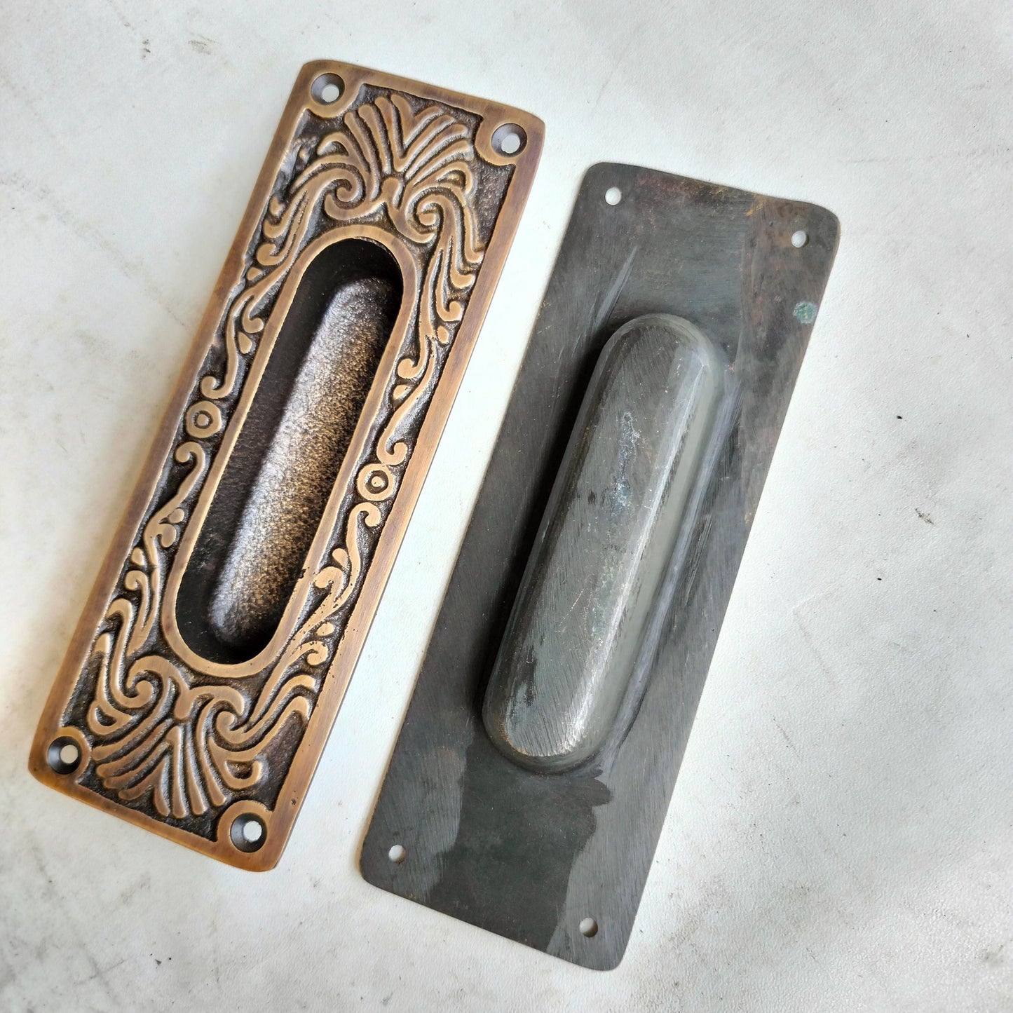 Pair Solid Brass Pull Sliding Door Cabinet Brass Knob Drawer Handle | Sliding door handle | sliding door pull | Brass door pull